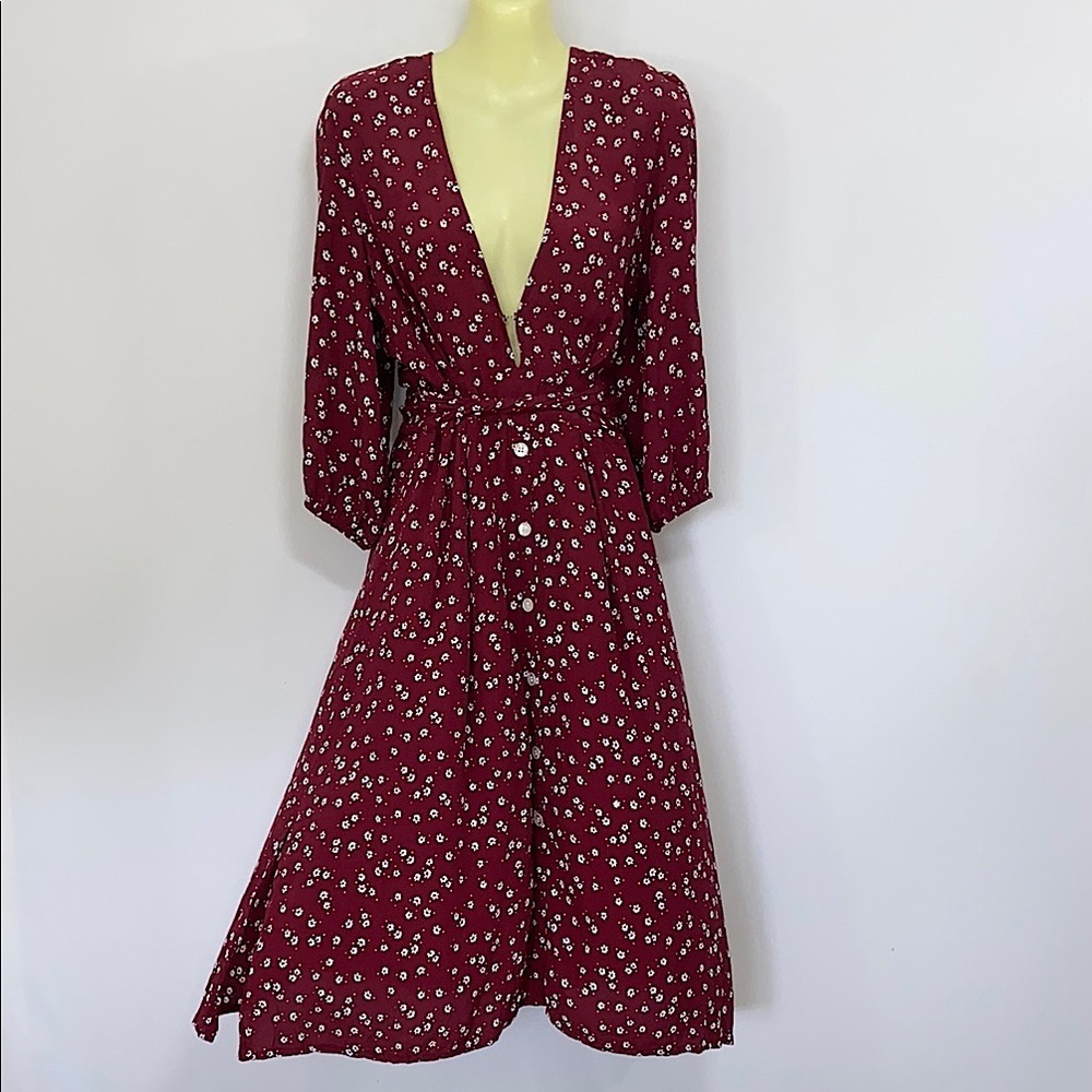 Faithfull The Brand For Anthropologie Dress “Chloe” Fit&Flare Nwot Sz 4